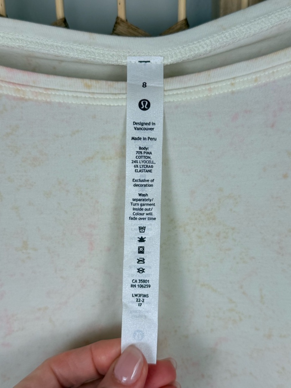 NWOT Lululemon Back in Action Long Sleeve Shirt Size 8 Cirrus Wash White Pink - Picture 4 of 7